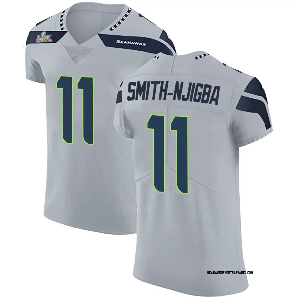 Elite Gray Men's Jaxon Smith-Njigba Seattle Seahawks Alternate Vapor Untouchable Super Bowl LX Patch Jersey