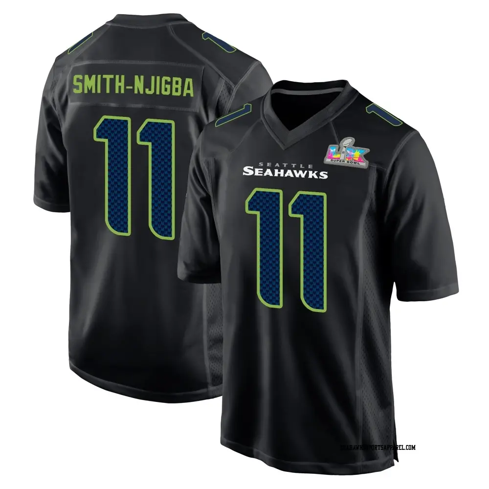 Game Black Men's Jaxon Smith-Njigba Seattle Seahawks Carbon Fashion Super Bowl LX Patch Jersey