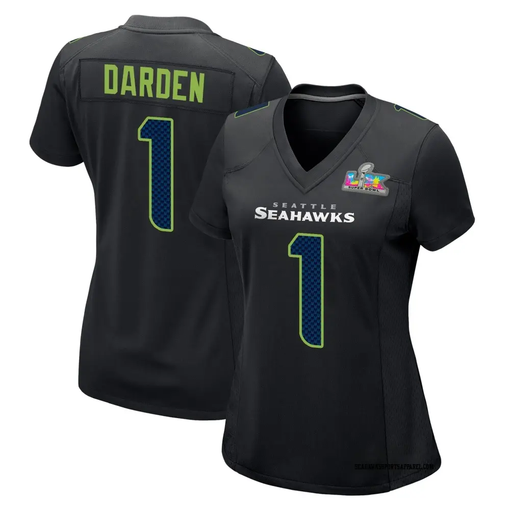 Game Black Women's Jaelon Darden Seattle Seahawks Carbon Fashion Super Bowl LX Patch Jersey