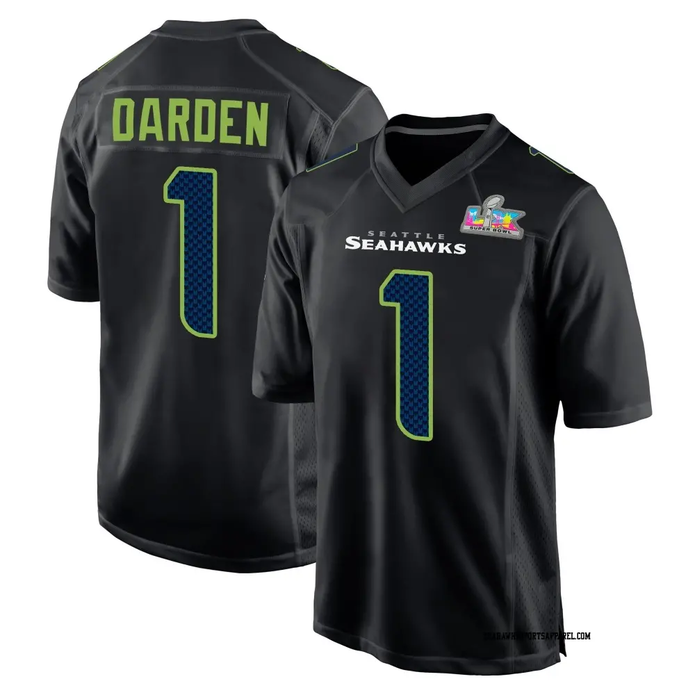 Game Black Youth Jaelon Darden Seattle Seahawks Carbon Fashion Super Bowl LX Patch Jersey