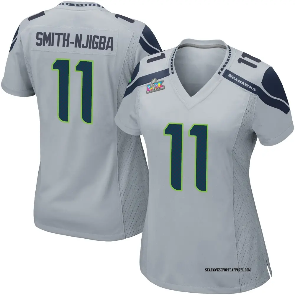 Game Gray Women's Jaxon Smith-Njigba Seattle Seahawks Alternate Super Bowl LX Patch Jersey