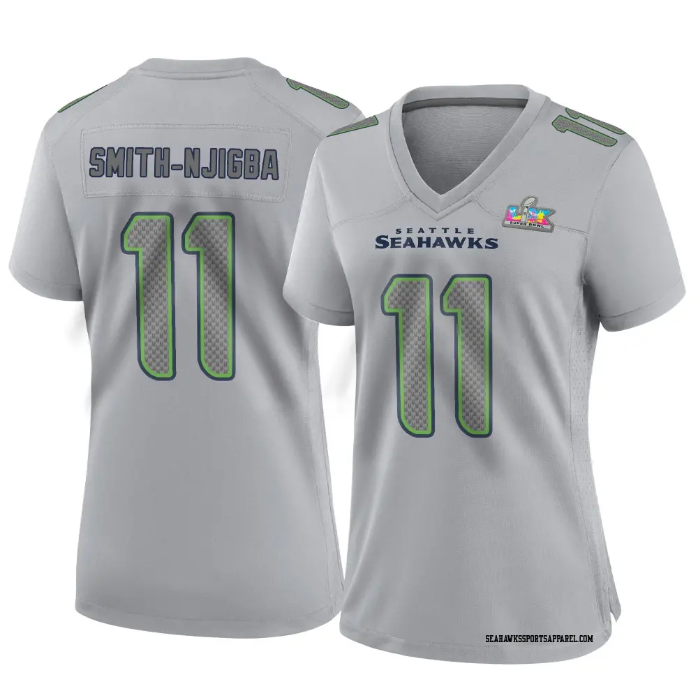 Game Gray Women's Jaxon Smith-Njigba Seattle Seahawks Atmosphere Fashion Super Bowl LX Patch Jersey