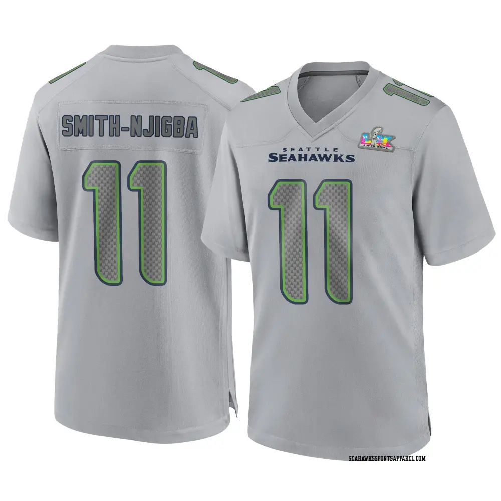 Game Gray Youth Jaxon Smith-Njigba Seattle Seahawks Atmosphere Fashion Super Bowl LX Patch Jersey