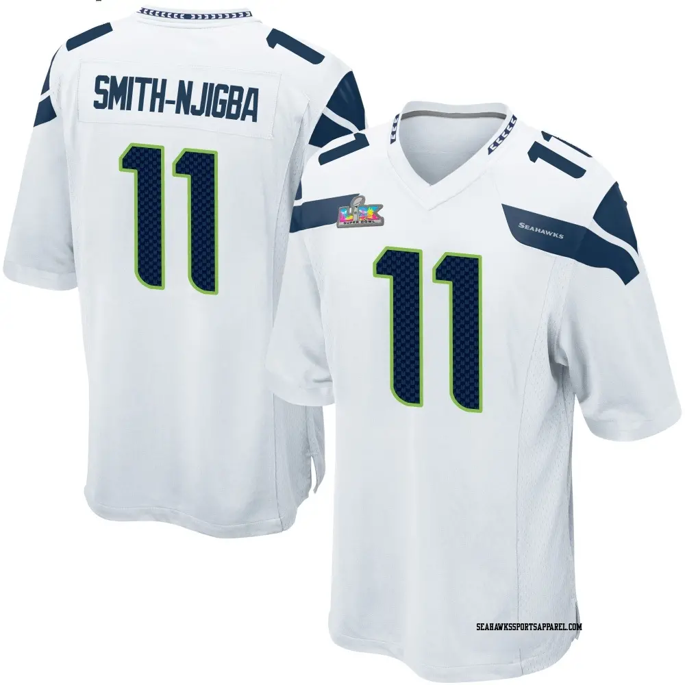 Game White Youth Jaxon Smith-Njigba Seattle Seahawks Super Bowl LX Patch Jersey