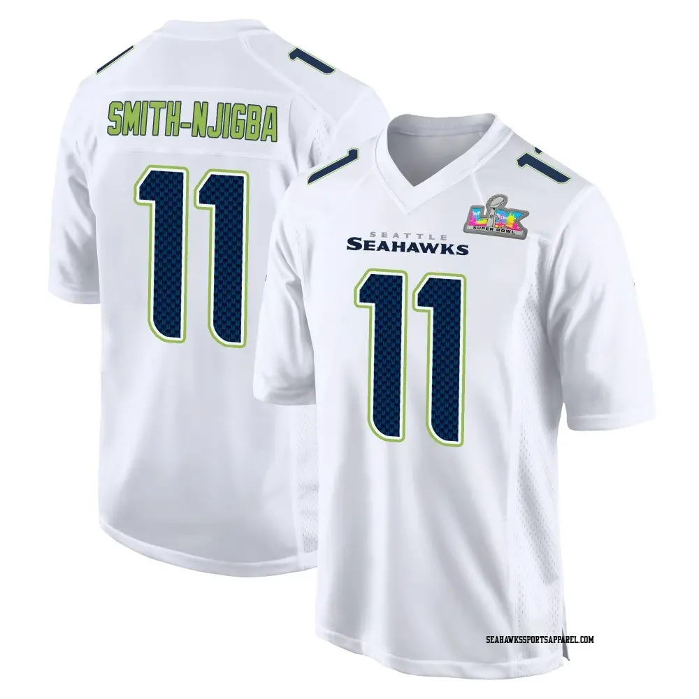 Game White Youth Jaxon Smith-Njigba Seattle Seahawks Tundra Fashion Super Bowl LX Patch Jersey