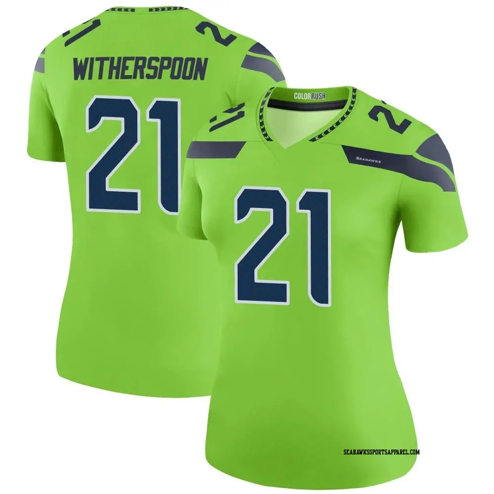 Legend Green Women s Devon Witherspoon Seattle Seahawks Color Rush Neon Jersey Seahawks Store