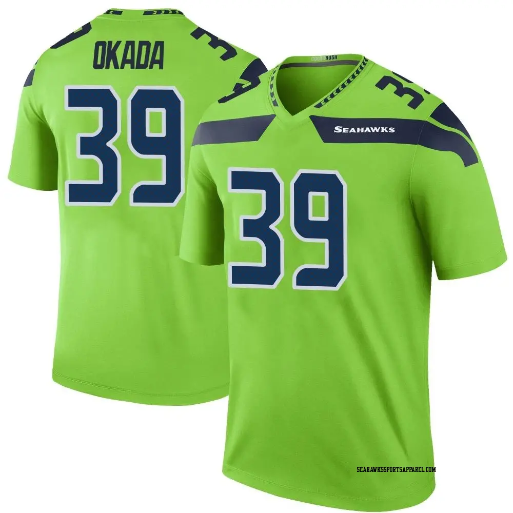 Legend Green Youth Ty Okada Seattle Seahawks Color Rush Neon Jersey Seahawks Store