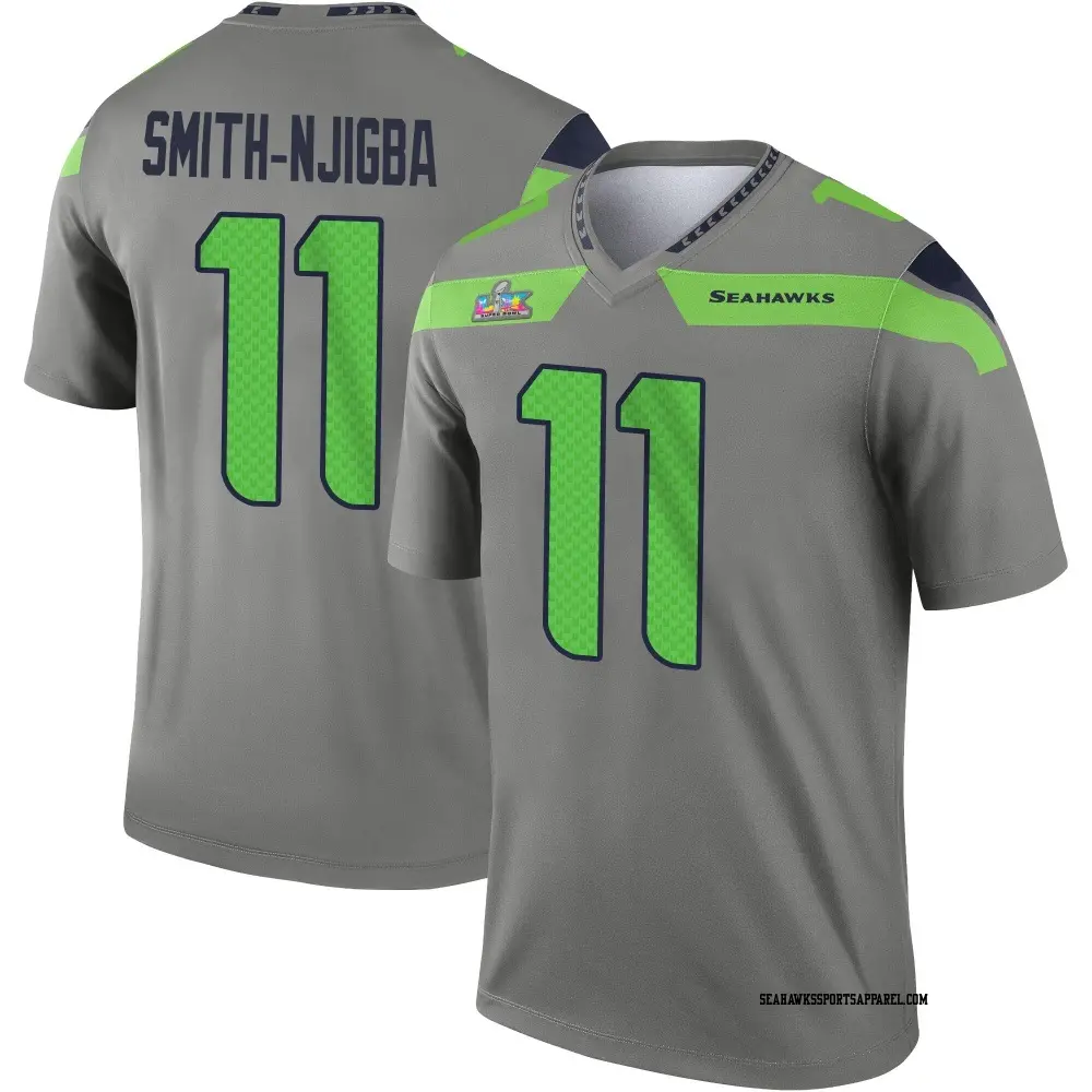 Legend Men's Jaxon Smith-Njigba Seattle Seahawks Steel Inverted Super Bowl LX Patch Jersey