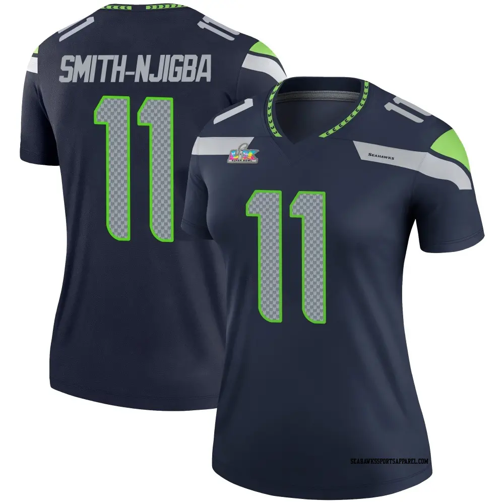 Legend Navy Women's Jaxon Smith-Njigba Seattle Seahawks Super Bowl LX Patch Jersey
