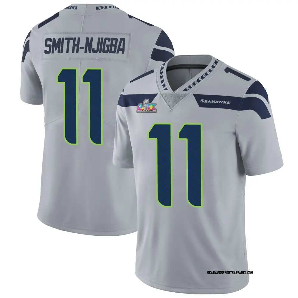Limited Gray Men's Jaxon Smith-Njigba Seattle Seahawks Alternate Vapor Untouchable Super Bowl LX Patch Jersey