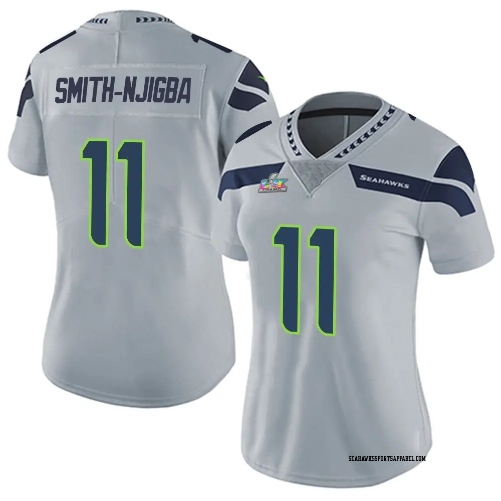 Limited Gray Women's Jaxon Smith-Njigba Seattle Seahawks Alternate Vapor Untouchable Super Bowl LX Patch Jersey