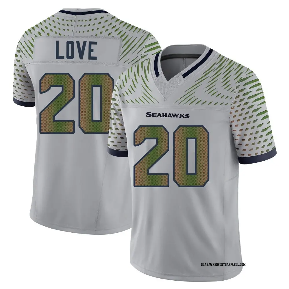 Limited Gray Youth Julian Love Seattle Seahawks Wolf 2025