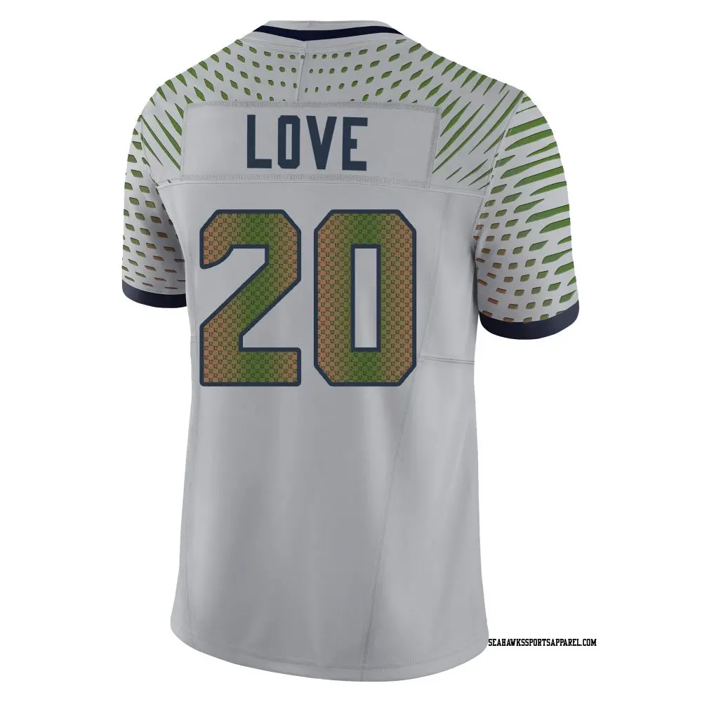 Limited Gray Youth Julian Love Seattle Seahawks Wolf 2025