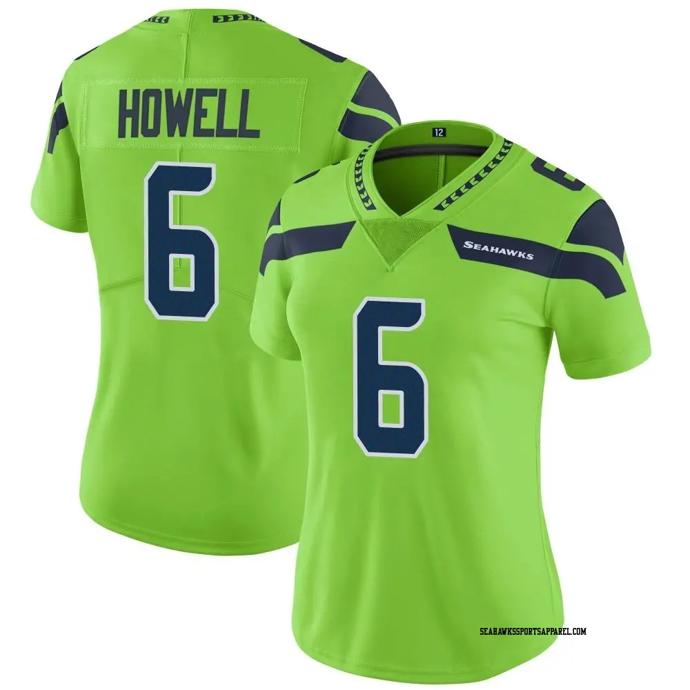 Limited Green Women s Sam Howell Seattle Seahawks Color Rush Neon Jersey Seahawks Store