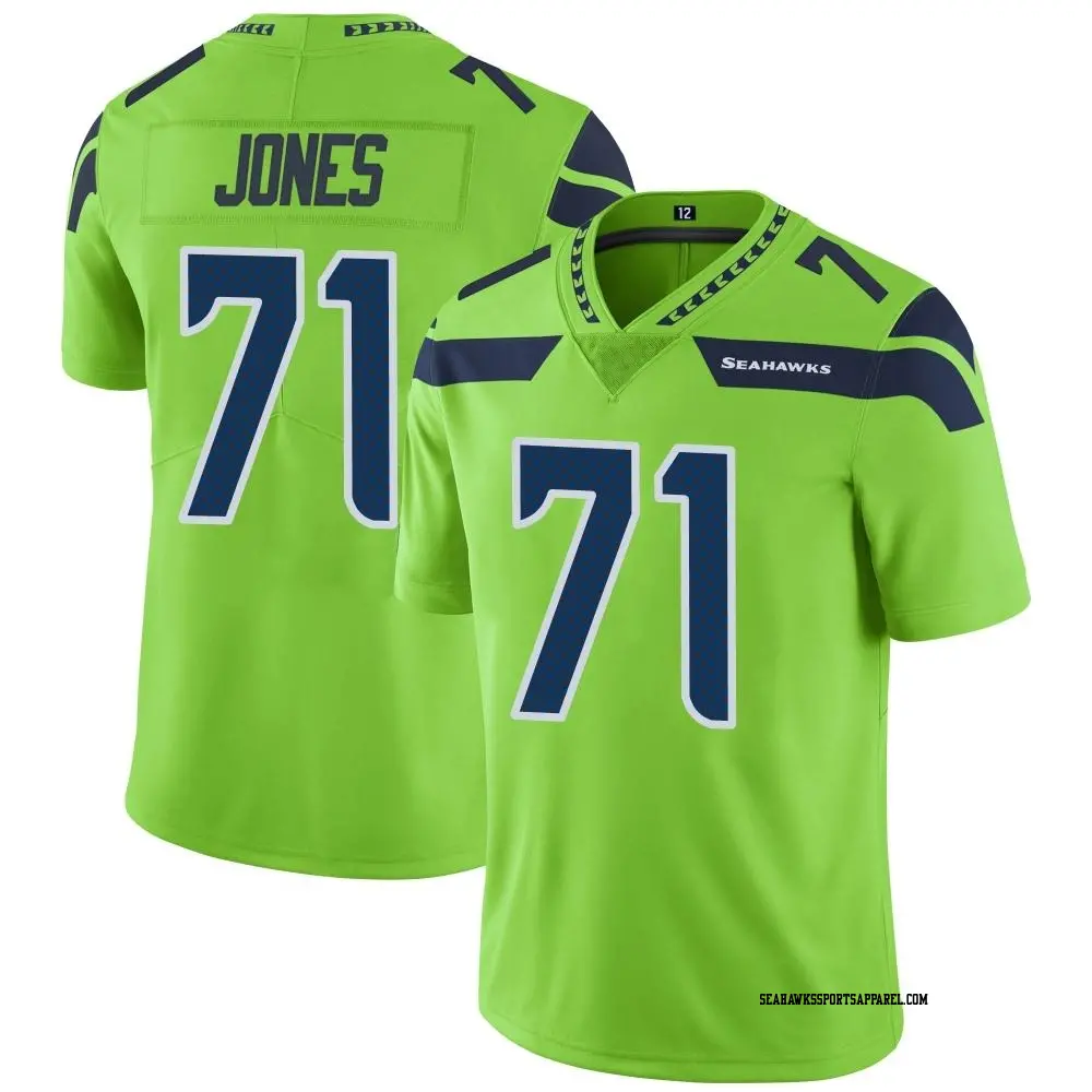 Limited Green Youth Walter Jones Seattle Seahawks Color Rush Neon Jersey Seahawks Store
