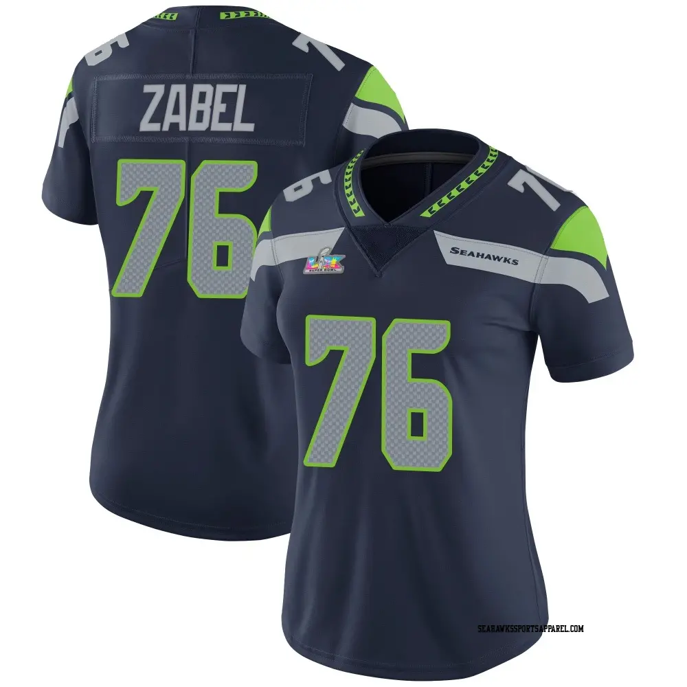 Limited Navy Women's Grey Zabel Seattle Seahawks Team Color Vapor