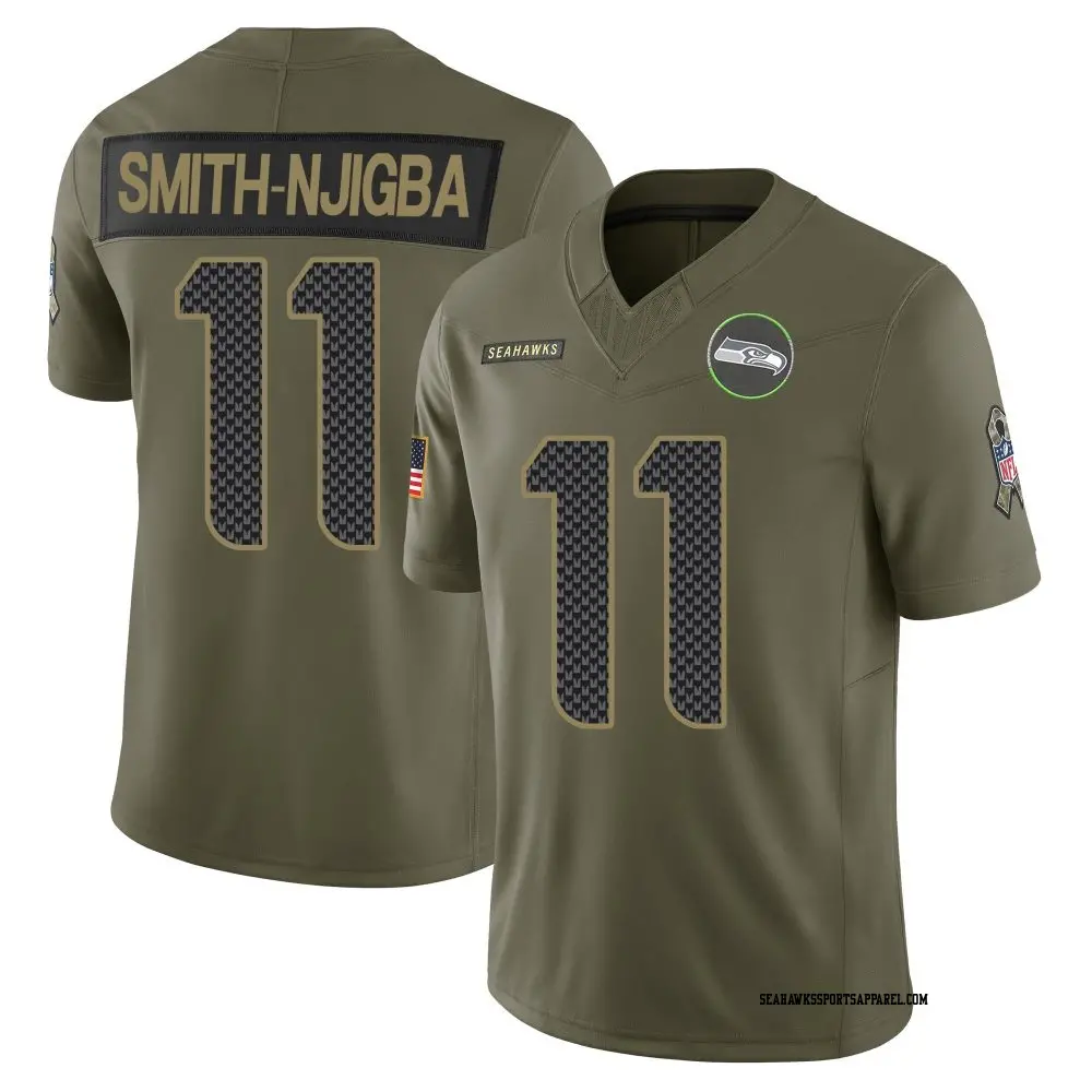 Limited Olive Men's Jaxon Smith-Njigba Seattle Seahawks 2025 Salute to Service Jersey