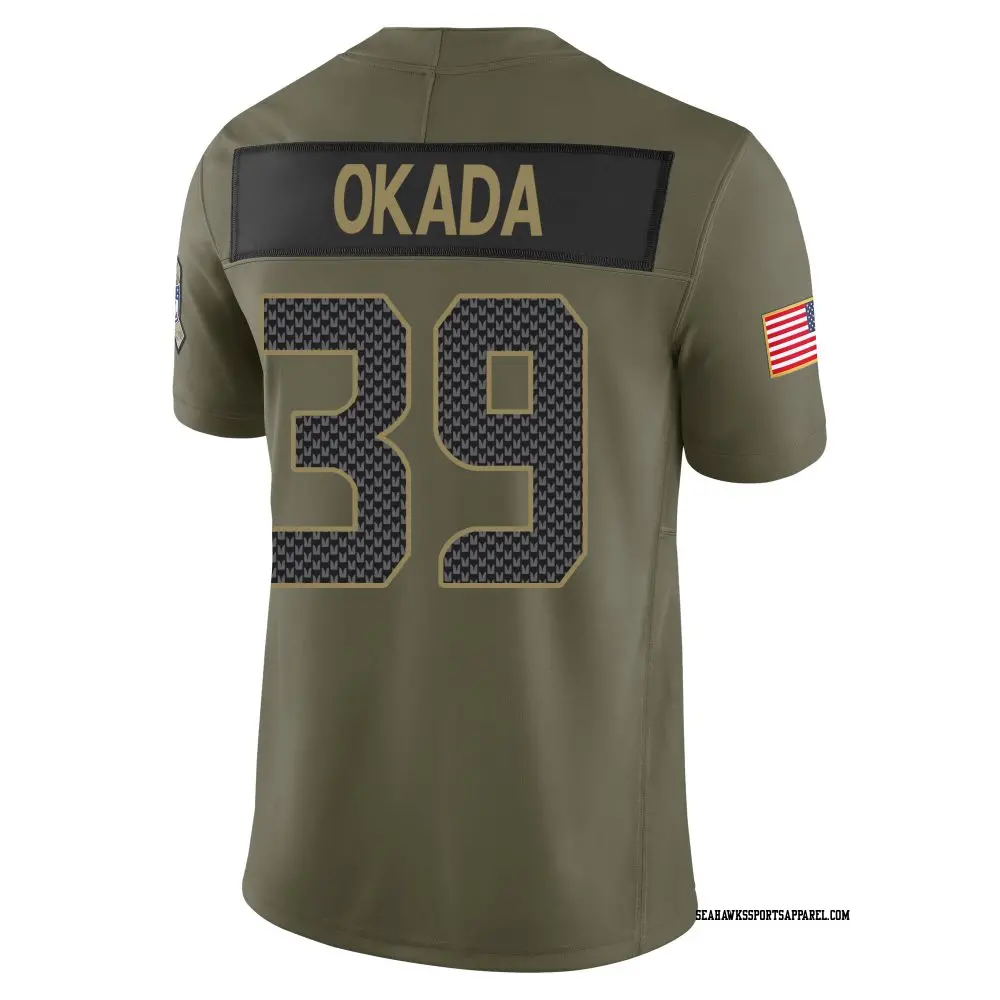 Limited Olive Men's Ty Okada Seattle Seahawks 2025 Salute to